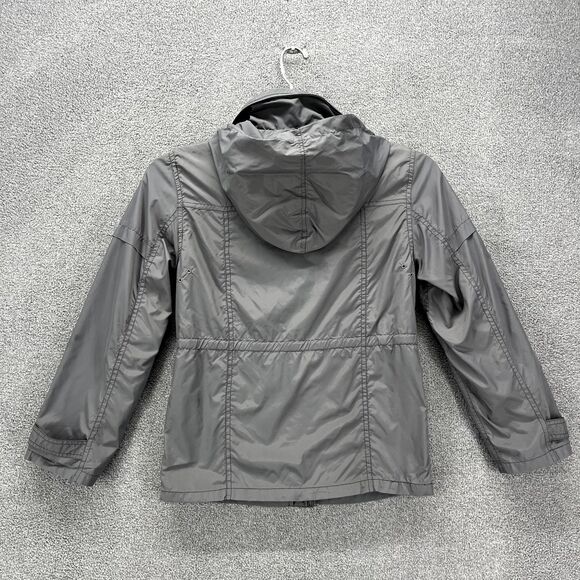 Appaman Jacket Kids 10 Gray thin light weight windbreaker lined pockets hooded - Picture 2 of 16